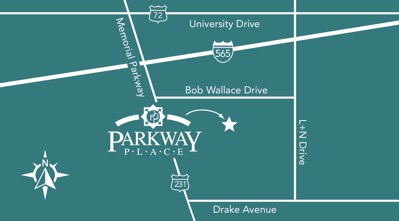 Map of Parkway Place and surrounding area