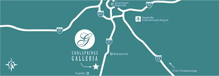 Map of CoolSprings Galleria and surrounding area