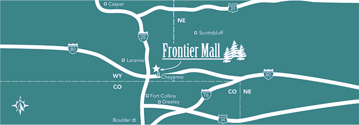 Map of Frontier Mall and surrounding area