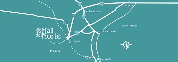 Map of Mall del Norte and surrounding area