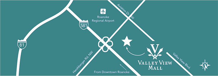 Map of Valley View Mall and surrounding area