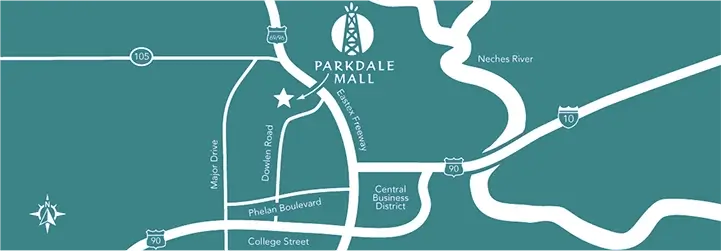 Map of Parkdale Mall and surrounding area