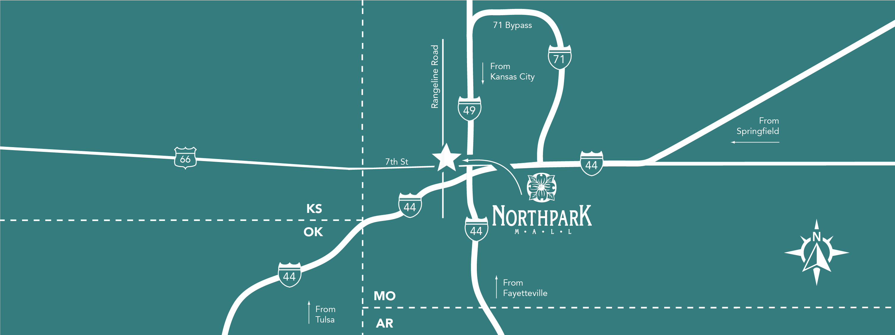 Map of Northpark Mall and surrounding area