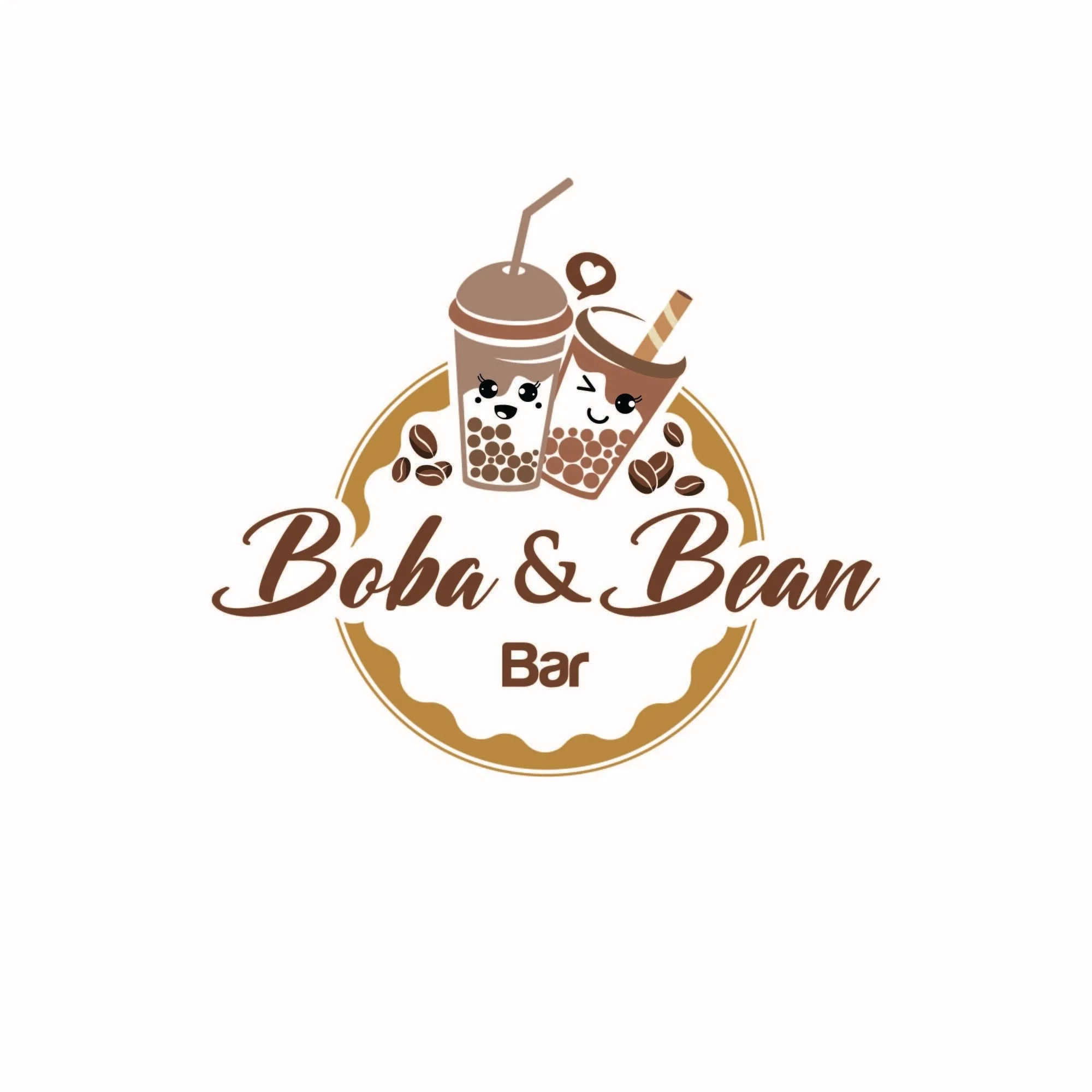Boba & Bean Bar Logo