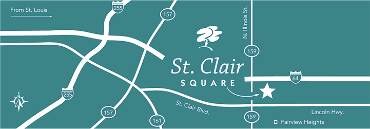 Map of St. Clair Square and surrounding area