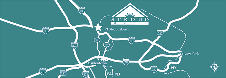 Map of Stroud Mall and surrounding area