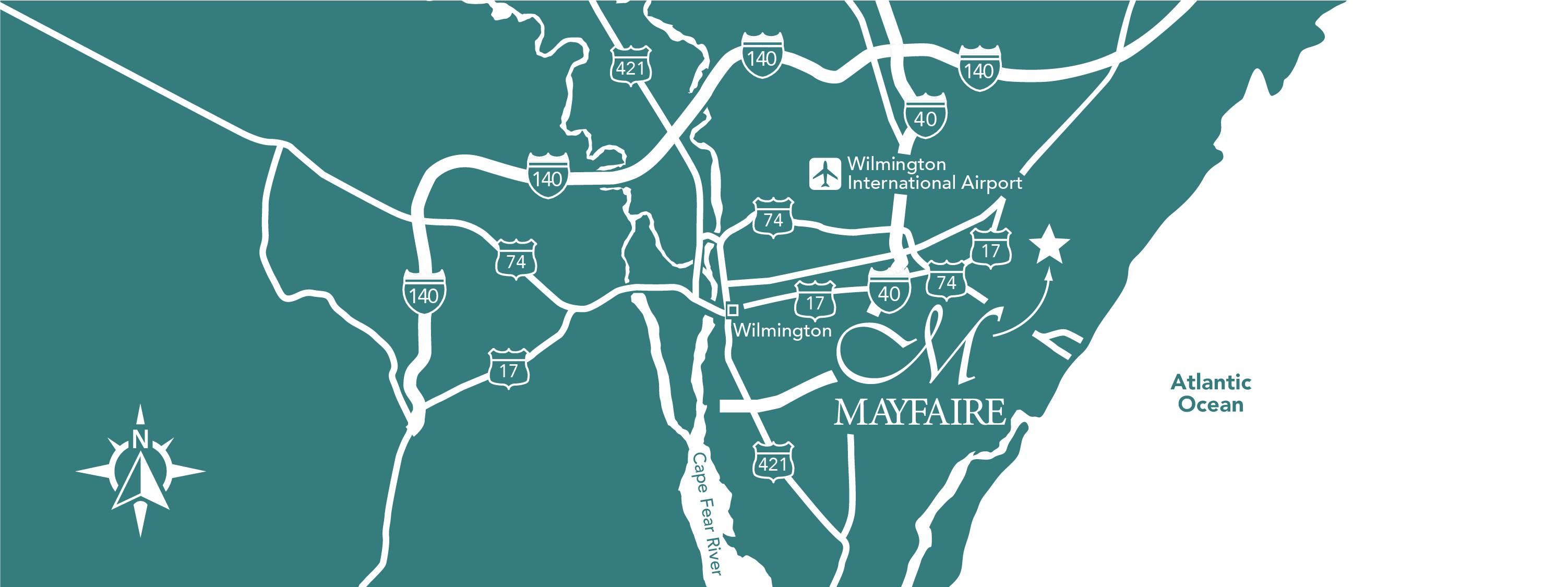 Map of Mayfaire and surrounding area