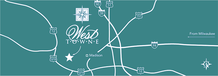 Map of West Towne Mall and surrounding area