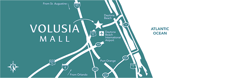 Map of Volusia Mall and surrounding area