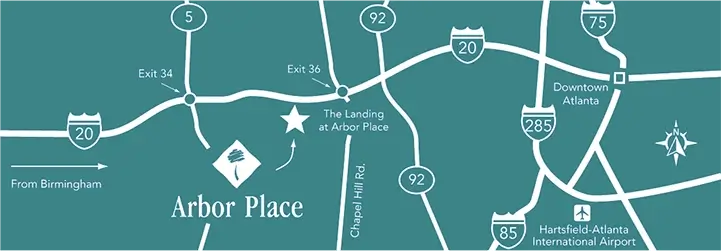 Map of Arbor Place and surrounding area