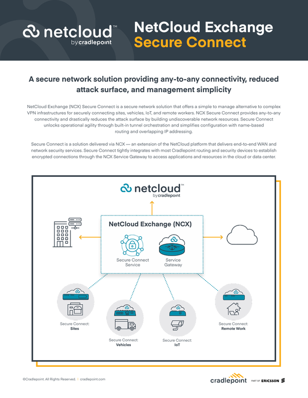 Ericsson Netcloud NetCloud Exchange Secure Connect Product Brief | Ericsson