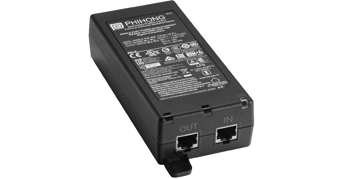 PoE Injector, 30W, 802.3at with Line Cord