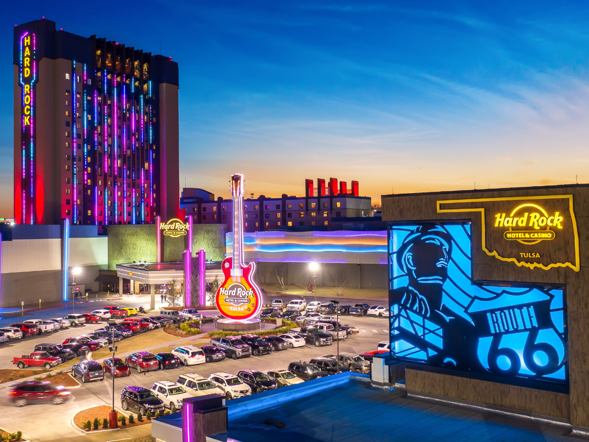 Hard Rock Tulsa Exterior at Night