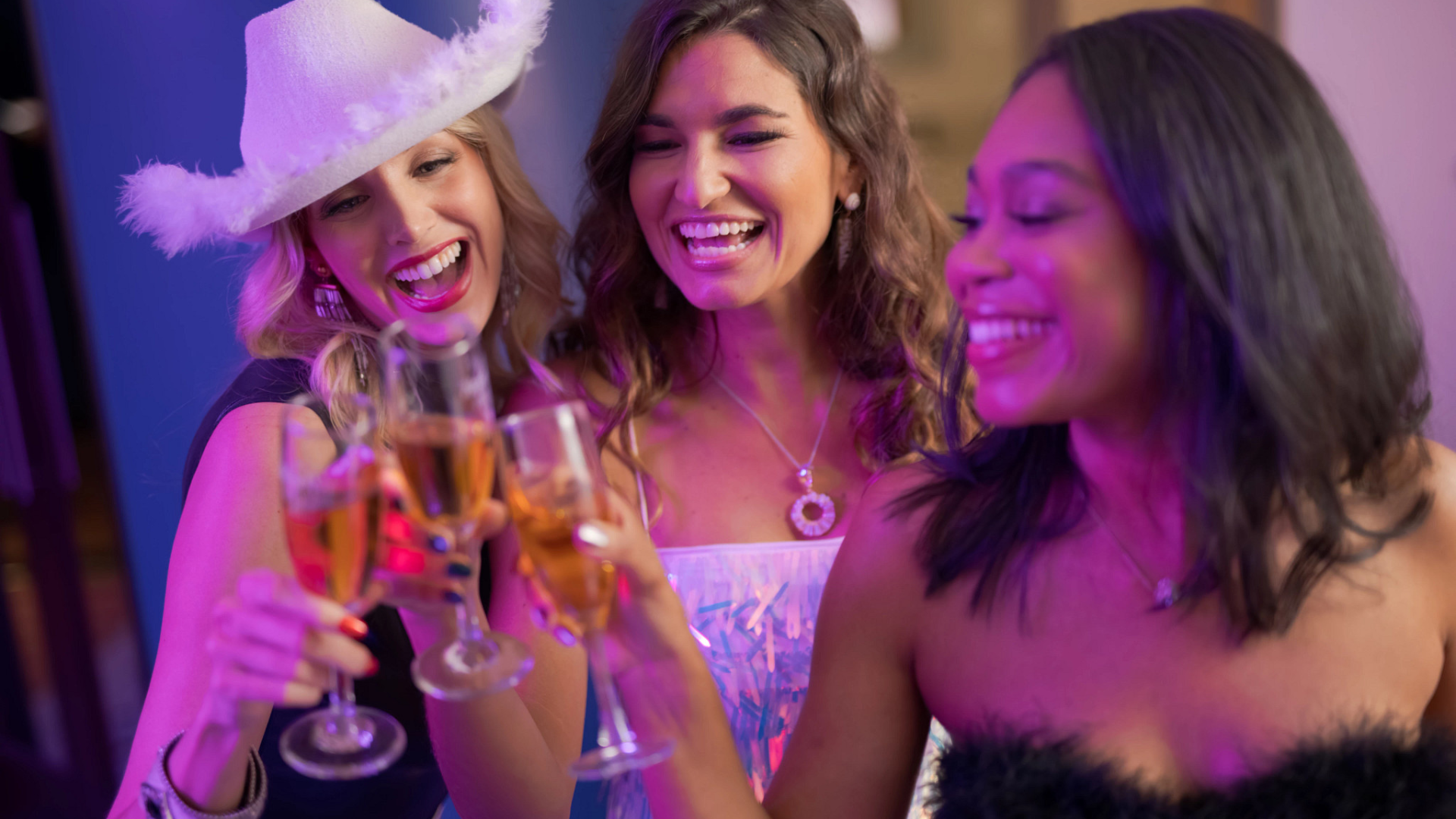 Ladies night drinking champagne