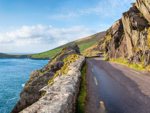 a coastal road in rural Ireland