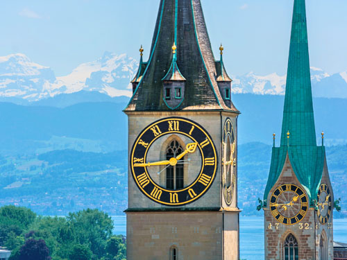 church clock tower in zurich