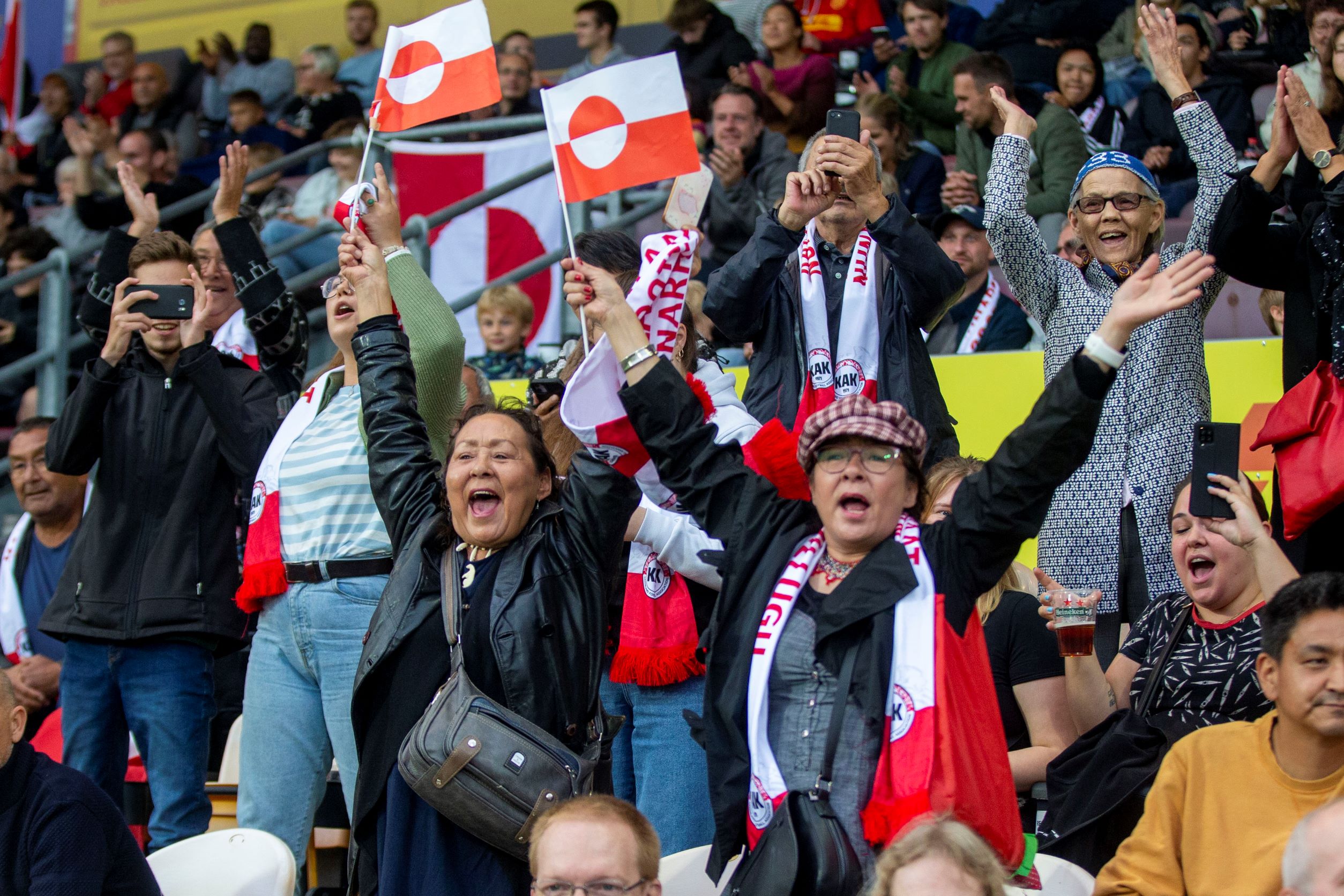 Greenland supporters in the stands