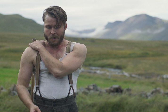 Photo of actor Thorvaldur Kristjánsson on the film set of 'A Letter from Helga'