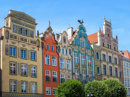 bâtiments historiques colorés à Gdansk