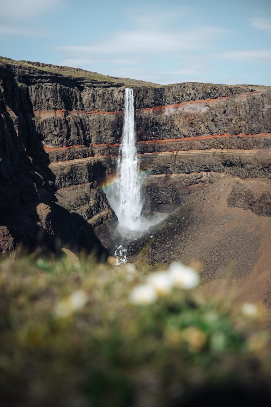 Hengifoss waterfall in the East of Iceland