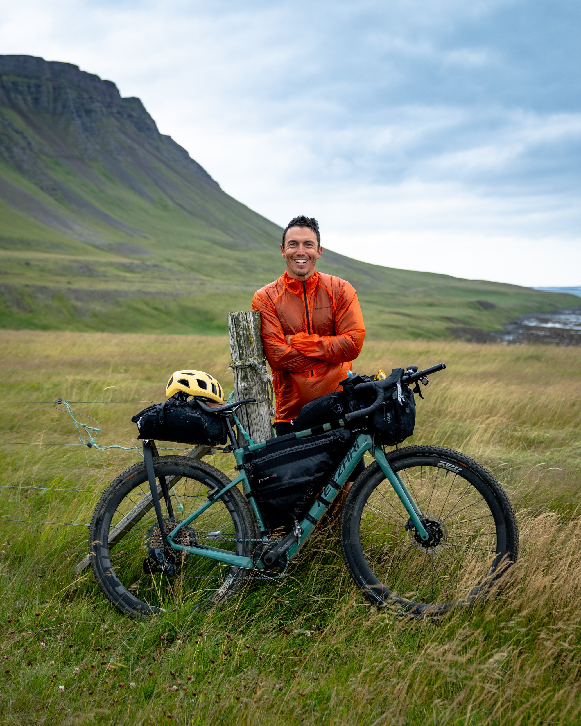 Cyclist Chris Burkard in the Westfjords