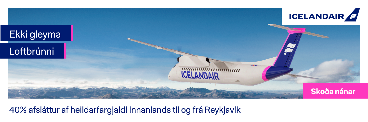 Ekki gleyma loftbrúnni: 40% afsláttur af heildarfargjaldi innanlands til og frá Reykjavík 