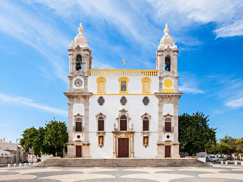 a historical church in Faro, Portugal