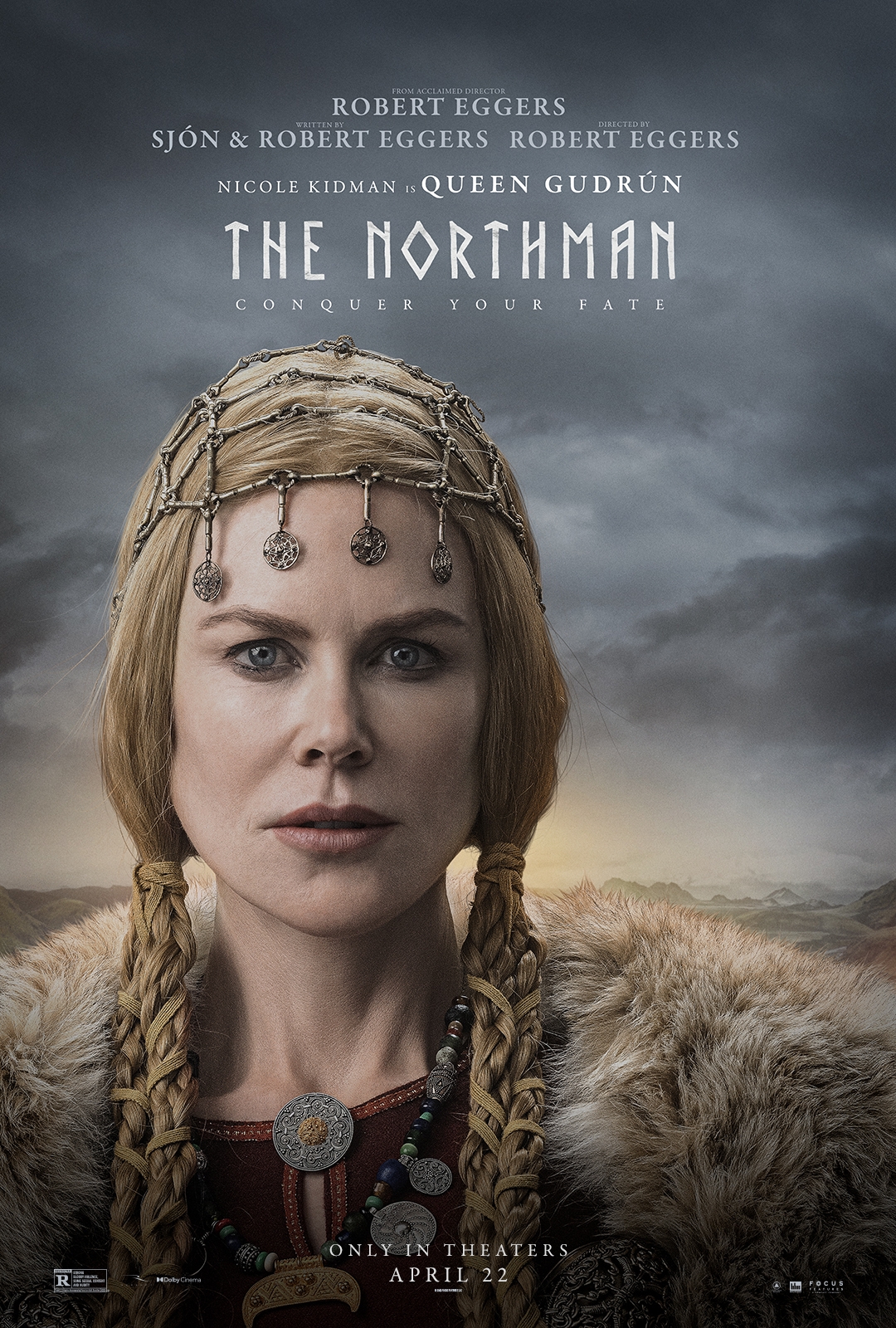 Nicole Kidman as Queen Gudrun on The Northman movie poster