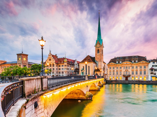 skyline of zurich, switzerland