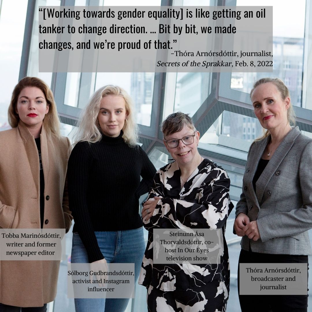 Photo of 4 women who work in media in Iceland