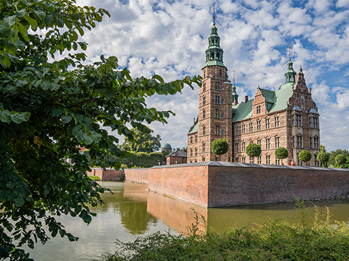 Rosenborg Castle in Copenhagen pictured from across the water