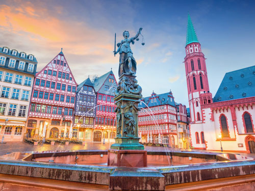 historic square in Frankfurt, Germany