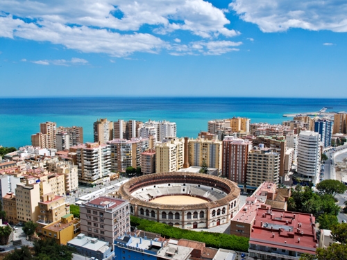 a view of Malaga from the air