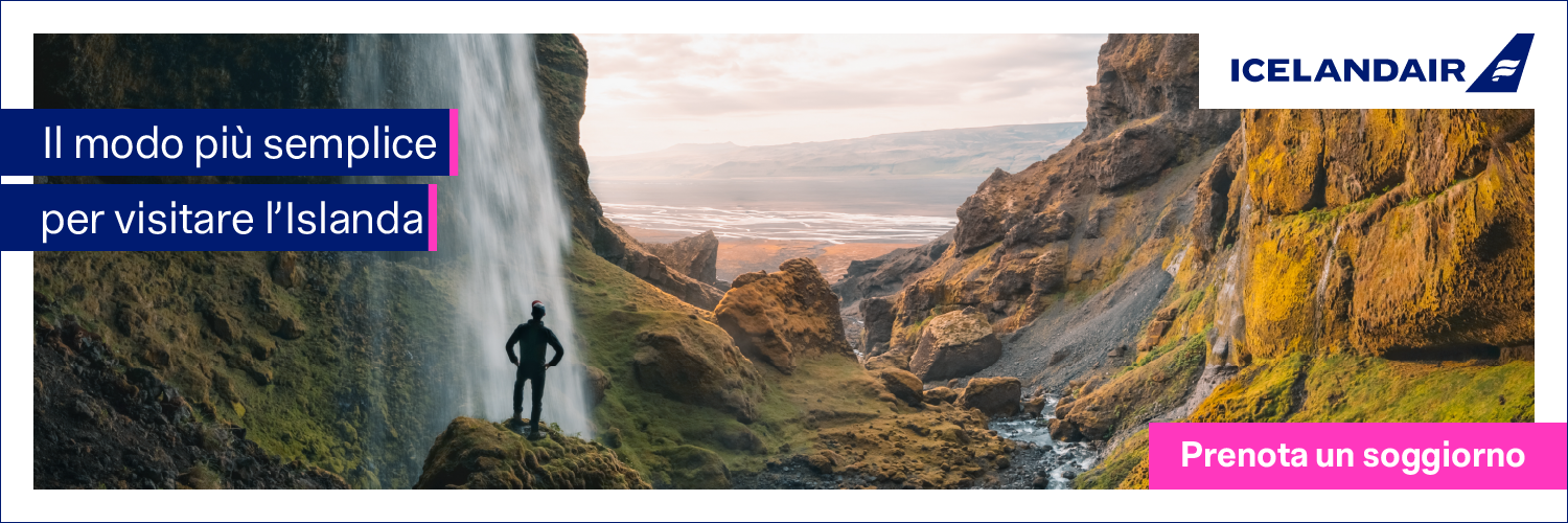 immagine banner con testo: il modo più semplice per visitare l'Islanda. Prenota oggi stesso il tuo pacchetto vacanze.