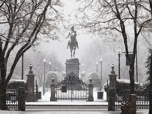 A scene of Washington D.C. pictured here on a very snowy day