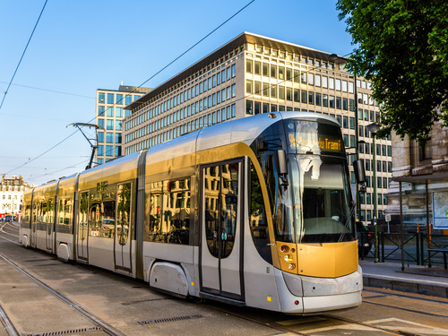 a tram in the streets of Brussels