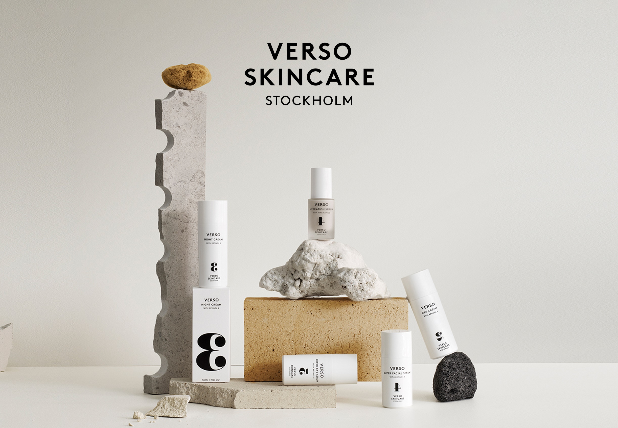 Photo of Verso brand skincare products.
