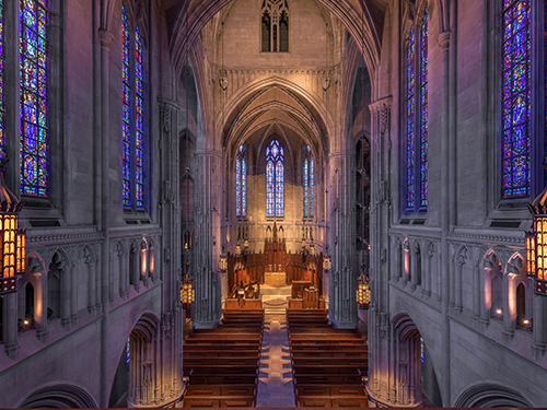 The inside of the beautiful Heinz Memorial Chapel in Pittsburgh, Pennsylvania
 
