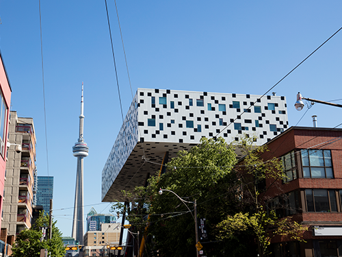 The CN Tower in Toronto here pictured from street level 