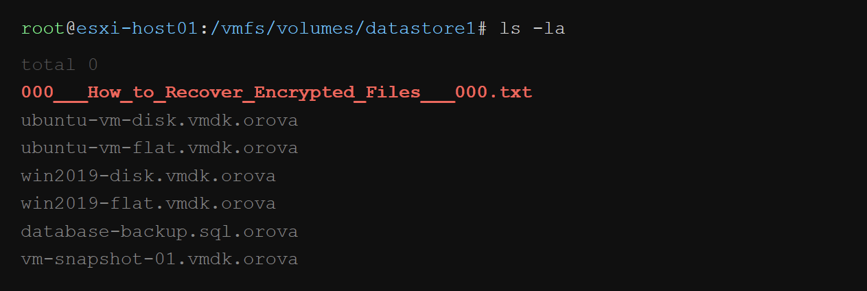 Fig 4. Orova encrypted files