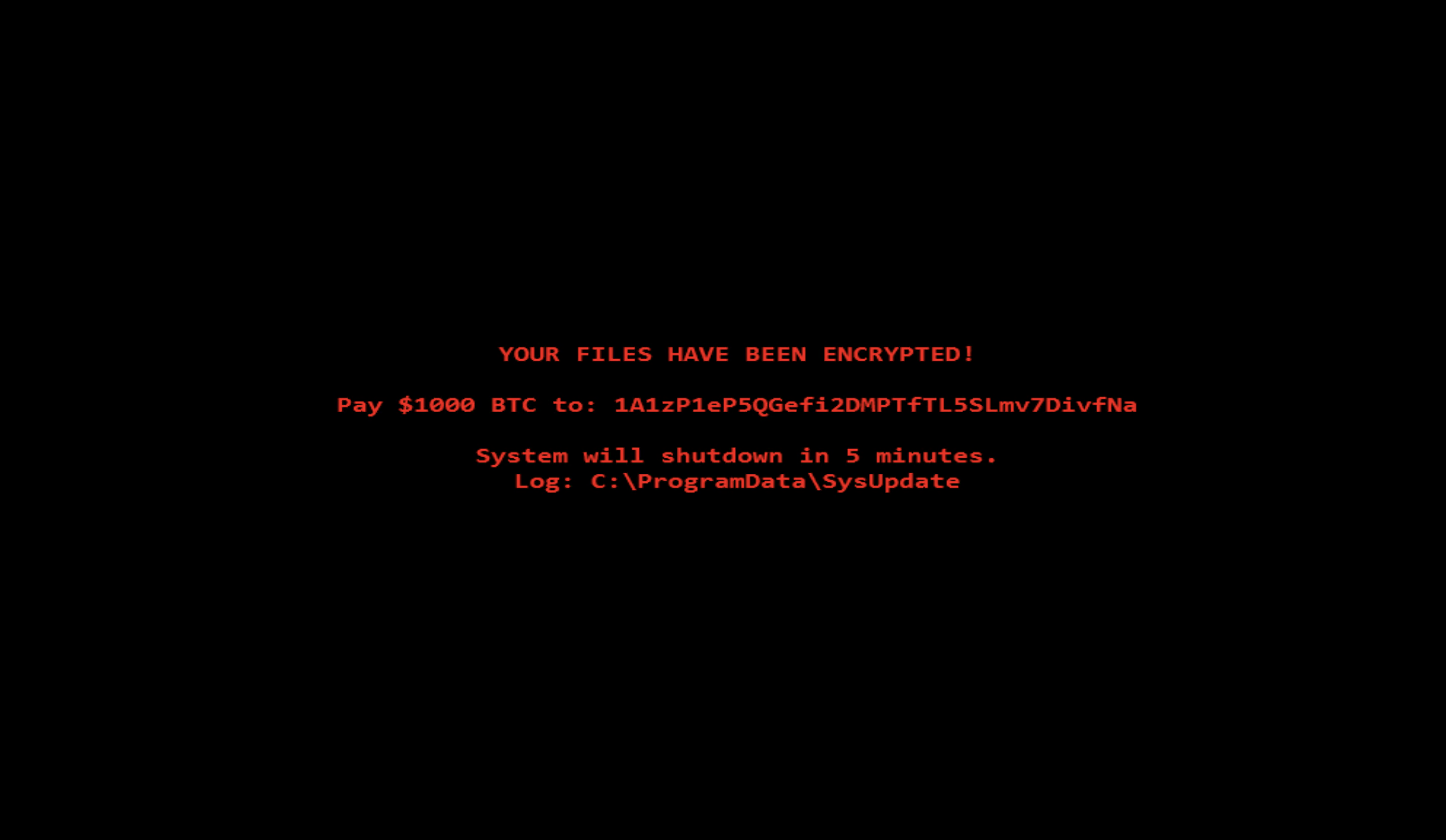 Figure 1. Full-screen ransomware lock screen