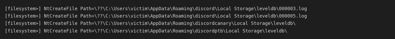 Discord log files accessed