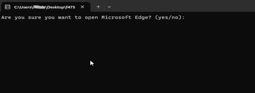 Figure 1. Console window showing an installation prompt