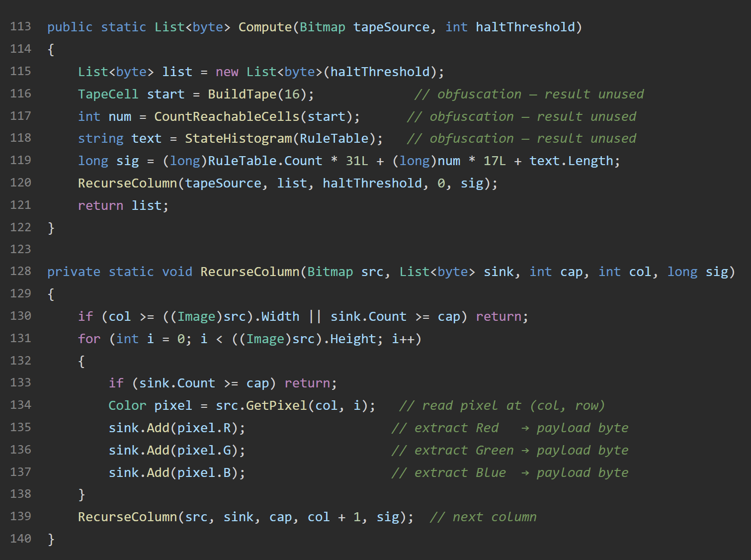Fig4. RecusedColumn()