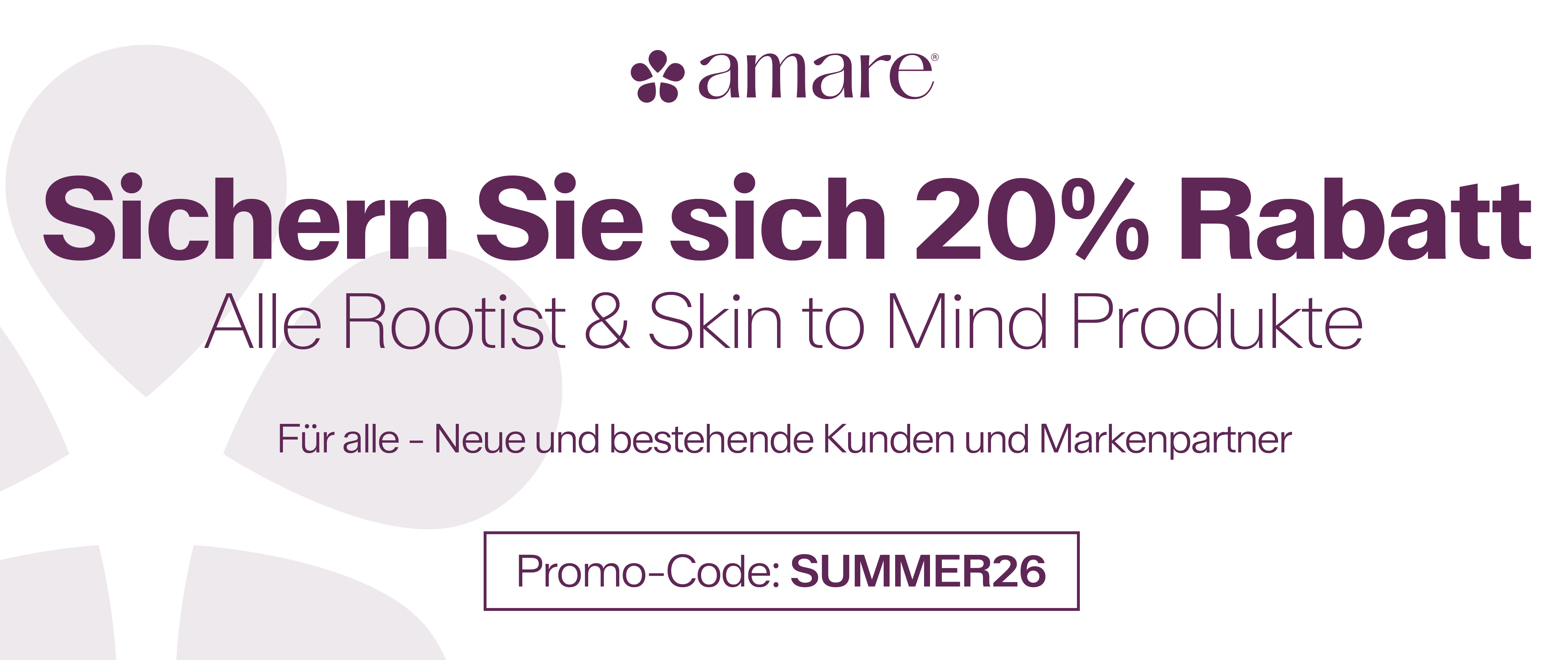 Heißes Sommerangebot für die Rootist & Skin to Mind Produktpromotion