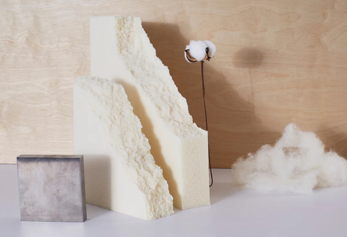 Birch Elite organic mattress layer construction — nine layers from organic cotton cover to fiberglass-free fire protection