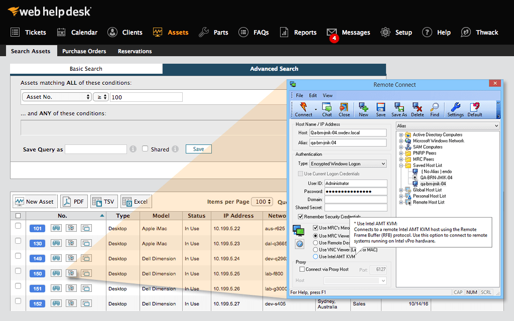 Help Desk Integration with Network Management Tool Use case type 1 4 Features Array Item - features item image