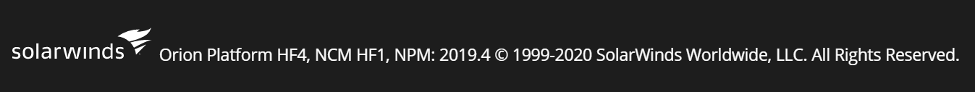 Orion Platform product version in the footer