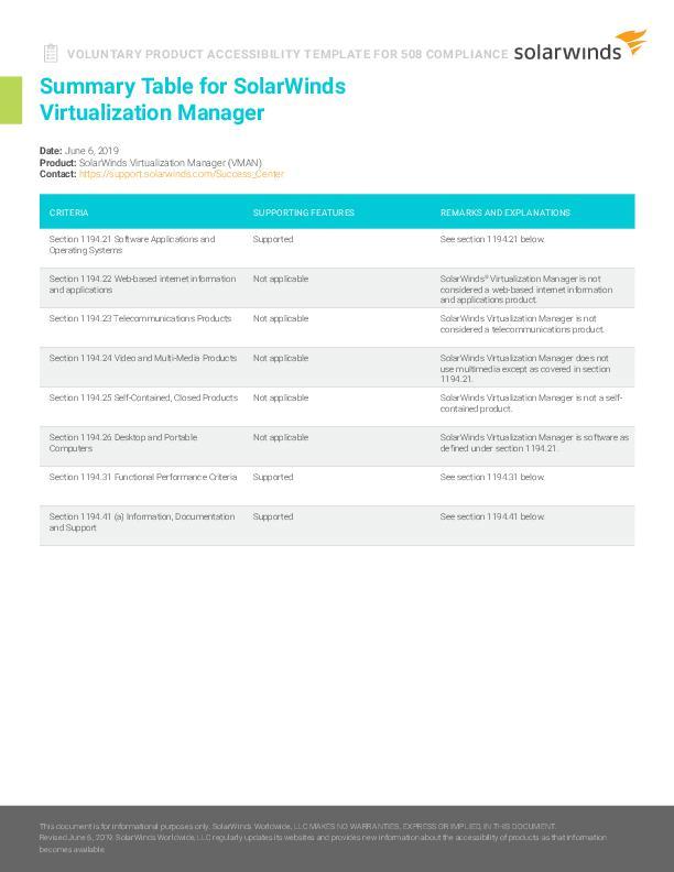VPAT Datasheet Virtualization Manager - pdf preview